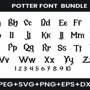 Potter Font SVG, Wizard Font Svg, Magic Wizard Svg, Halloween Font Svg, Wizardy Font, Potter Alphabet Svg, TTF Font, Cricut Instant Download