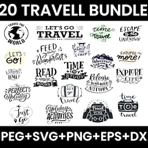Reise-Svg-Bundle, lustige Reise-Svg, Reisen-Svg, Reise-Clipart-Svg-Dateien für Cricut, Urlaub svg, Abenteuer SVG-Bundles, Silhouette