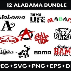Bundle png Alabama svg, svg Roll tide, Alabama football svg, Alabama signe svg, téléchargement immédiat