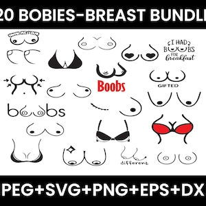 Boobie SVG PNG Bundle: Funny Breast Pattern Graphics (Digital Download)