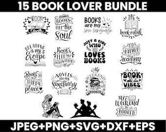 Book Lover SVG Bundle: Floral Reading Designs (Digital Download)