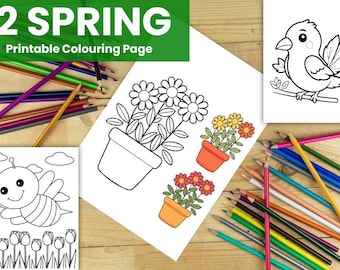 Spring Coloring Pages for Kids: Easy Toddler Activities (PDF)