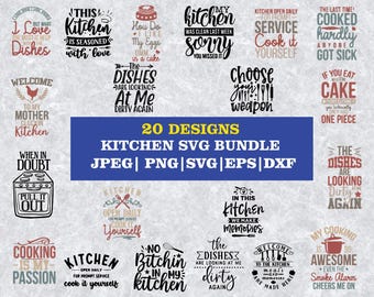 Kitchen SVG Bundle: Baking & Cooking Designs - Cricut, Silhouette (Digital Download)