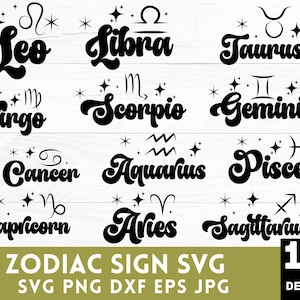 Zodiac Bundle Svg Dxf Eps Png, Zodiac Heart Svg, Zodiac Svg Designs, Horoscope SVG Bundle, Positive Zodiac shirts Svg, Zodiac Quotes, Zodiac