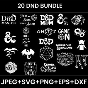 Dungeons and Dragons Logo Classes: SVG and PNG Images for Adventurers - Class Symbols for Your Epic Quest, Wizard svg, Warlock svg, Fighter