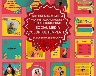 Instagram Carousel Templates, Social Media Marketing (Canva) Digital Download