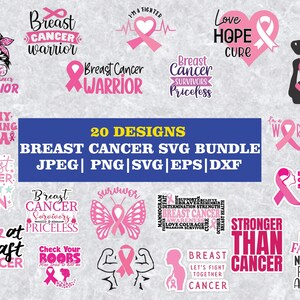 Breast Cancer Awareness Png Bundle: Pink Ribbon Designs (Digital Download)