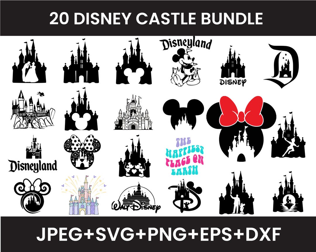 Castle SVG Bundle: Princess, Mickey Mouse, Magic Kingdom Cut Files ...