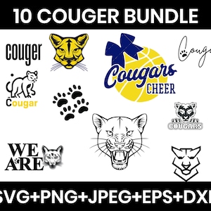 Cougars SVG Bundle, cougars svg, school spirit svg, Cougar school mascot svg, School Spirit Cougar svg, eps, dxf, png, jpg, vinyl cut file