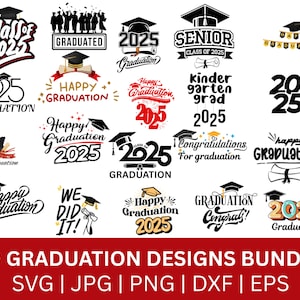 Afstuderen Svg-bundel, afstuderen Cap Svg, afstuderen Topper Svg, Grad 2025 svg, klasse van 2025 gesneden bestanden, afstuderen 2025, Instant Download