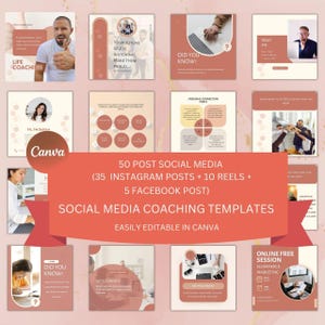 Social Media Manager Templates - Canva Templates for Coaches - Social Media Marketing - Portrait Instagram Post Templates - Carousel Posts