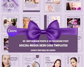 Instagram-sjabloon Beauty: huidverzorging en schoonheidsspecialiste sociale media (bewerkbaar op canvas)