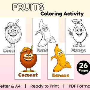 Fruit Coloring Pages for Kids: 26 Printable Activity Sheets (PDF)