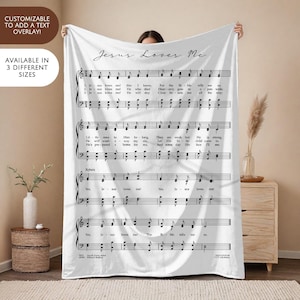 Jesus Loves Me Christian Prayer Blanket Scripture Throw Faith Comfort Bible Verse Worship Gift Pastor Appreciation Meaningful Present Hymn