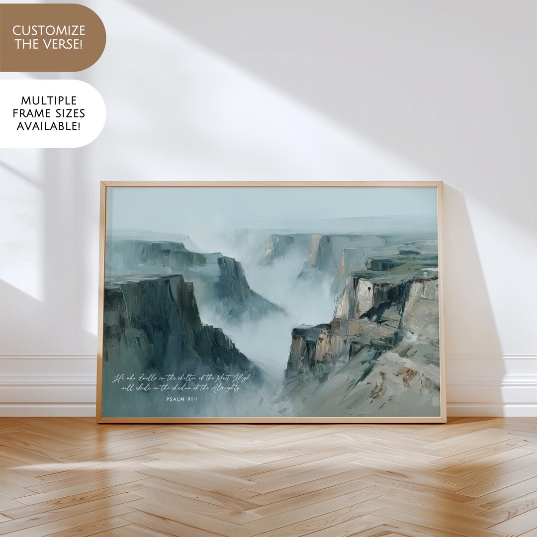 Scripture Wall Art Mountain Landscape Bible Verse Inspirational ...