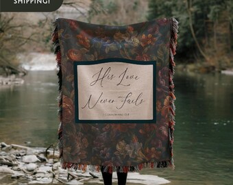Woven Blanket Floral Throw Cozy Home Vintage Decor Boho Blanket Living Room Bedroom Throw Gift For Her Winter Blanket Textured Throw Fringe