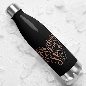 Faith Water Bottle for Women Stainless Christian Bottle Verse Quiet Time Scripture Gift for Mom Church Retreat Motivational Water Bottle