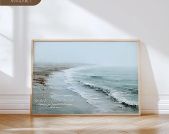 Isaiah 26:3 Art Coastal Print Scripture Digital Bible Verse Poster Christian Home Decor Modern Faith Art Beach Wall Hanging Religious Gift