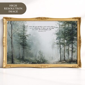 Proverb Frame Bible Verse Art Framed Canvas Scripture Print Wall Hanging Religious ...