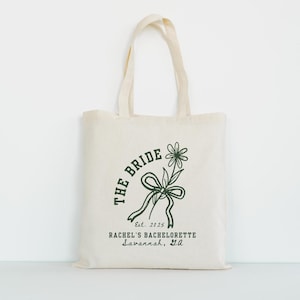 Floral Bridal Shower Cotton Tote Bag: Bride Gift