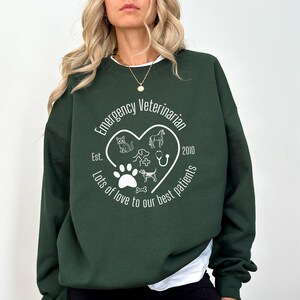 Custom Veterinary Tech Sweatshirt, Personalized Vet Tech Sweatshirt, Est Year Vet School Sweatshirt, Vet Tech Week Gift For Veterinarian