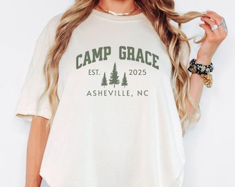 Mountain Bride Bachelorette Party Tee: Retro Camping Theme