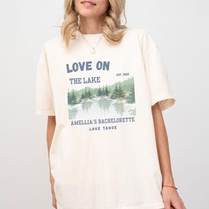 Love on the Lake Bachelorette Shirt, Custom Lake Bachelorette Shirts, Comfort Colors Hand Drawn Aesthetic Bach Party CustomBachelorette Tee