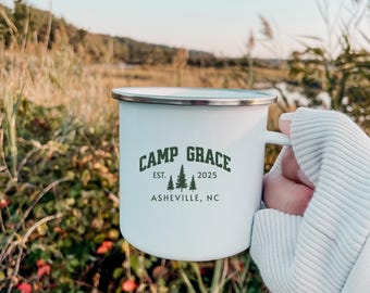Camp Bachelorette Mugs: Custom Bridal Party Favors, Personalized Campfire Mug, Lake Bachelorette