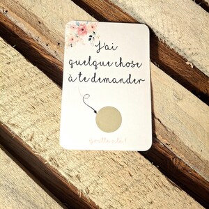 Lot de 2 Cartes à gratter demande témoin _ mariage
