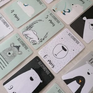 Cartes étapes bébé ours _ lot de 14 cartes