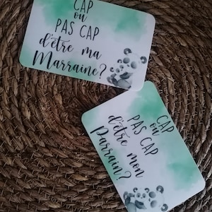 Lot de 2 cartes annonce parrain & marraine Jaune ou Vert