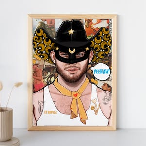 Orville Peck - Yeehaw! - Gay vintage cowboy - collage - Printed poster