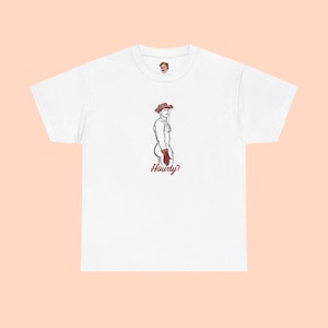 Howdy? - Illustrazione vintage di un cowboy gay - Maglietta unisex in cotone pesante