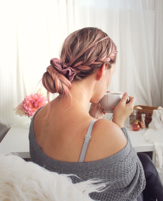 Rosewood 100 Silk Scrunchie Hair Tie Handmade By Ohh Lulu Etsy