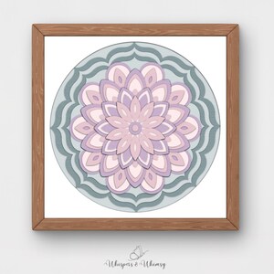 Molde para Caixa de Sombras Mandala Zen Blossom | SVG de Recorte em Papel com 22 Camadas (Download Digital)