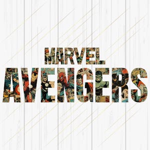Retro Avengers PNG: Superhero Clipart for Sublimation (Digital Download