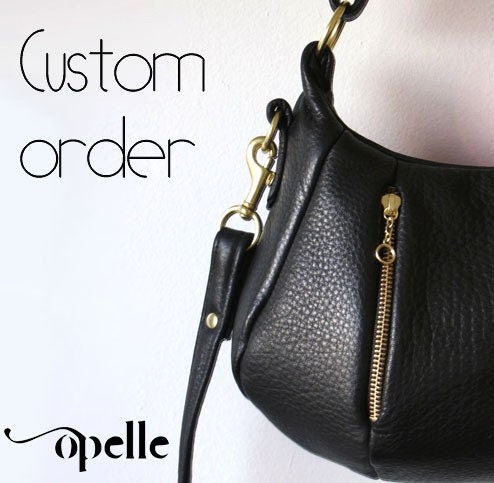 SALE Soft Leather purse - OPELLE Lotus Bag - Soft Pebbled Leather with  Zipper Pockets in Mariner