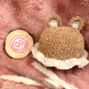 Baby Bear Hat — Crochet Handmade Animal Ear Beanie for Newborn, Infant, or Toddler | Cozy Winter Baby Gift, Cute Photo Prop