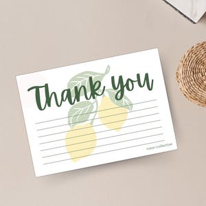 Thank You Card - Instant Printable Download - Lemon
