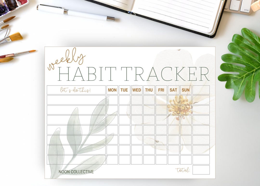 Weekly Habit Tracker - Instant Printable Download - Floral - Etsy