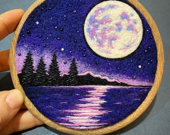 ニードルフェルト絵画Eチュートリアル - ニードルフェルトで作る風景画