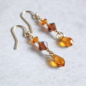 Topaz & Smokey Topaz Austrian Crystal Teardrop Earrings