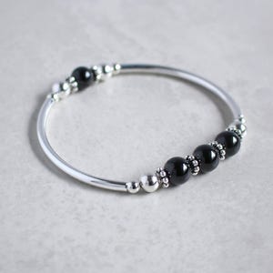 Zwarte onyx stretcharmband