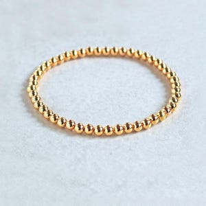 Gold Plated Beaded Stretch Bracelet or Anklet