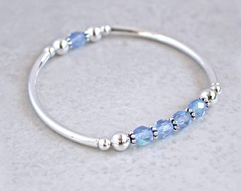 Light Sapphire Crystal Stretch Bracelet