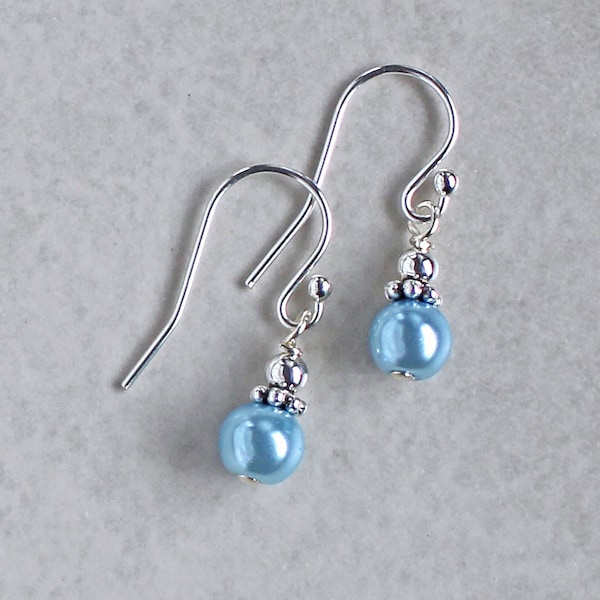 Light Blue Pearl Earrings