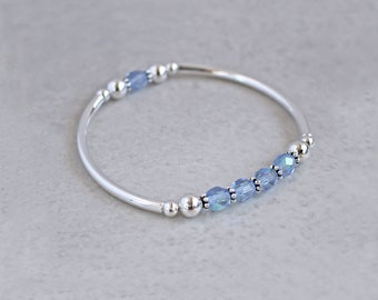 Light Sapphire Crystal Stretch Bracelet