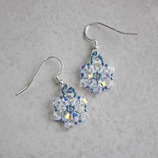 Austrian Crystal Snowflake Earrings