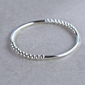 Sterling Silver or Silver Plated Layering Stretch Bracelet
