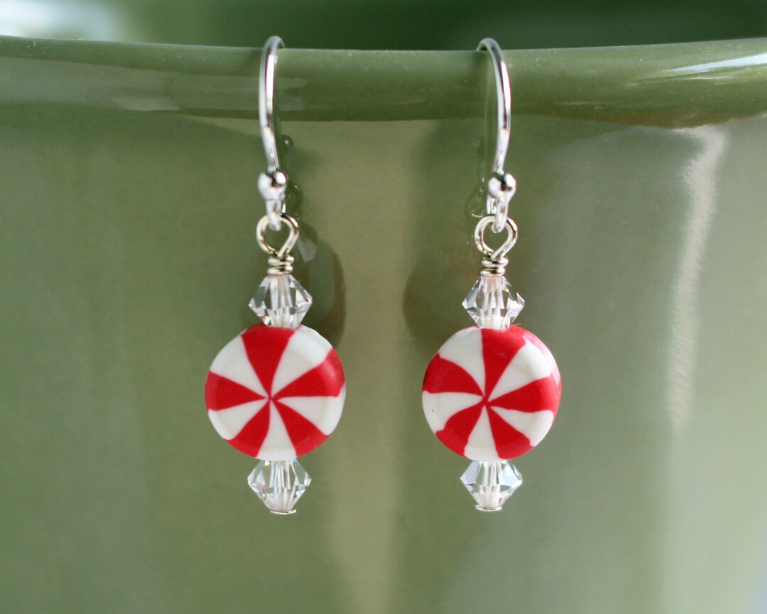 Peppermint Candy Earrings Etsy